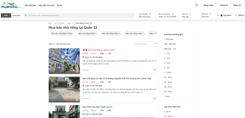 Bán Nhà Riêng Quận 12: Bí Quyết Từ Chuyên Gia & Giới Thiệu Kênh Đăng Tin Uy Tín Muonnha.com.vn